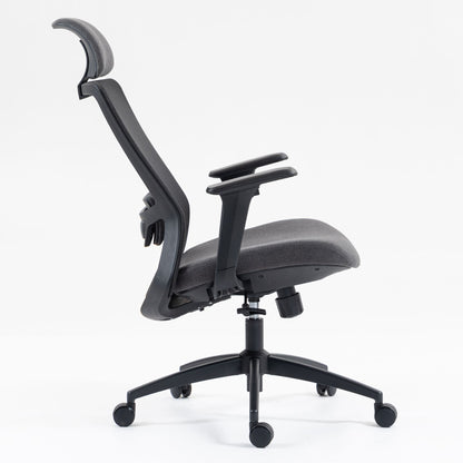 Ergonomic Mesh Office Chair with Adjustable Headrest and Lumbar Support, Breathable Back Design for Home and Office Use 8322H - KNM Sundry