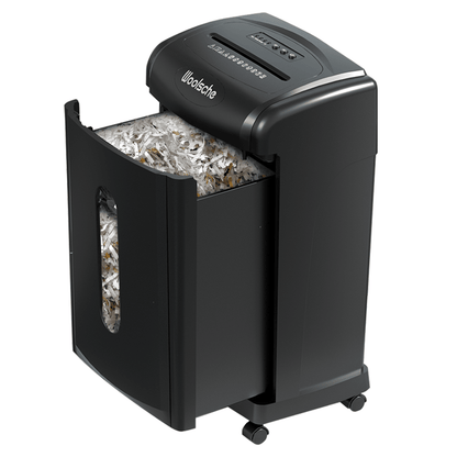 Large Capacity Heavy Duty Document Shredder 19-Sheet Cross-Cut Paper/Credit Card Shredder with 7.93 Gallon Pullout Wastebasket & 4 Castor
