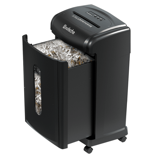 Large Capacity Heavy Duty Document Shredder 19-Sheet Cross-Cut Paper/Credit Card Shredder with 7.93 Gallon Pullout Wastebasket & 4 Castor