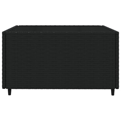Patio Lounge Set Black PE rattan, powder-coated steel, tempered glass - KNM Sundry