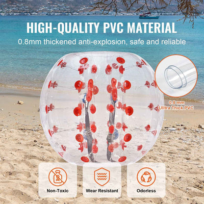 Inflatable Bumper Ball 1-Pack, 4FT/1.2M Body Sumo Zorb Balls for Teen & Adult, 0.8mm Thick PVC Human Hamster Bubble Balls for Outdoor Team Gaming Play, Bumper Bopper Toys for Garden, Yard, Park