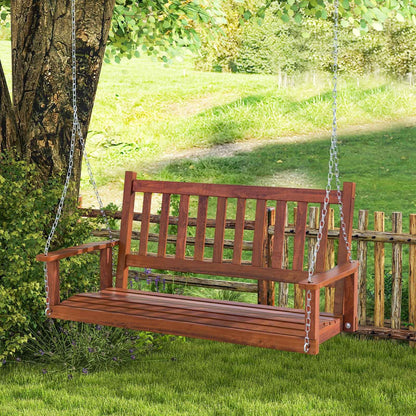 2-Person Wooden Outdoor Porch Swing with 500lbs Weight Capacity