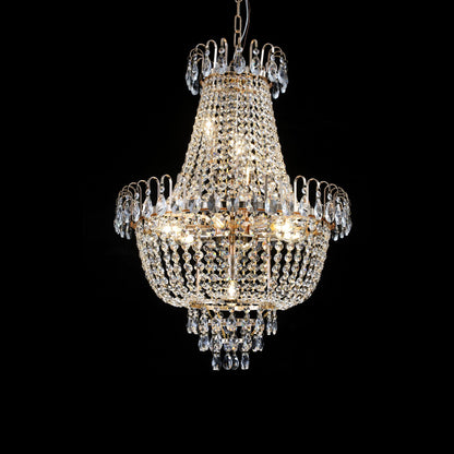 (Same as W1340P143189)Gold Crystal Chandeliers,Large Contemporary Luxury Ceiling Lighting for Living Room Dining Room Bedroom Hallway (Without Bulb) - KNM Sundry