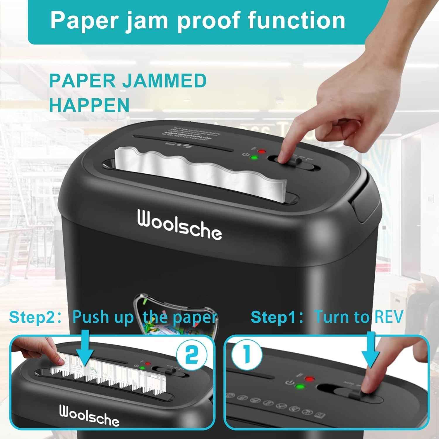 Cross Cut Paper Shredder,High-Performance,14-Sheet Capacity,6.6 Gallon Basket,P-4 Security-Jam Proof Heavy Duty Shredder for Home and Office