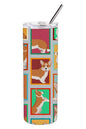 Lots of Red Cardigan Corgi Stainless Steel Skinny Tumbler Vacuum Double Walled Reusable Insulated Tumbler Travel Cup for Coffee Cocktails Gift with Lid, 20 oz