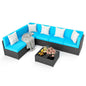 Pamapic Rattan Outdoor Sectional Couch Set (7 Pieces)