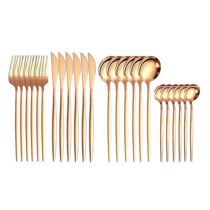 24pcs Dining Room Dinnerware Set Stainless Steel Cutlery Set