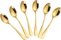 Demitasse Espresso Spoons, Coffee Spoon, Stainless Steel Small Spoons for Dessert, Tea,Set of 6 (gold)
