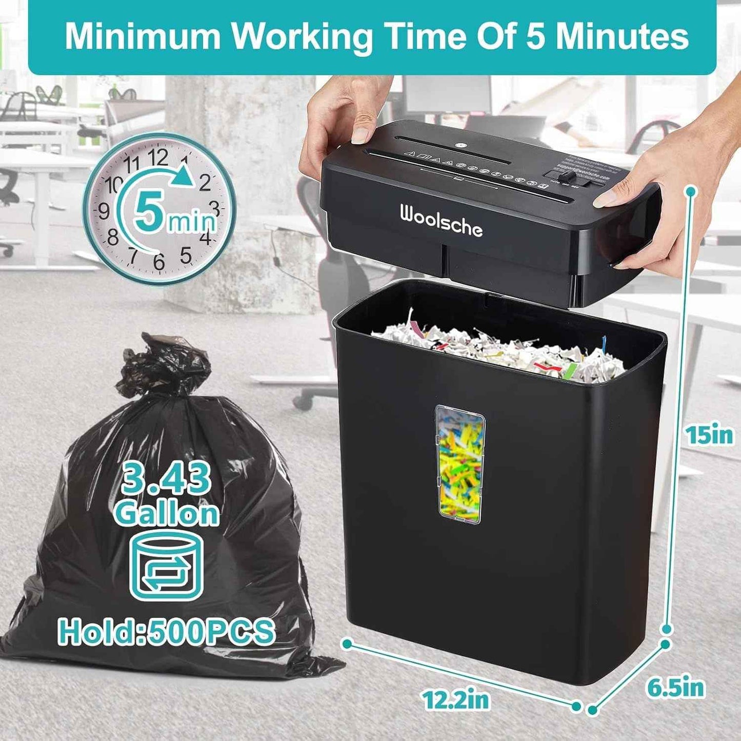 Paper Shredder for Home- 10-Sheet Cross Cut with 3.43-Gallon Basket - P-4 Security Level - 3-Mode Design - Shreds CD and Credit Card - Durable, Fast, and Jam Proof for Home Office(Shipment from FBA)