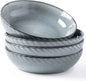 8.5'' Large Pasta Bowls, 38 Ounce Stoneware Salad Bowls for Kitchen, Ceramic Serving Bowls With Textured Pattern for Pasta,Fruit, Stews,Noodle, House-warming Gift,Set of 4