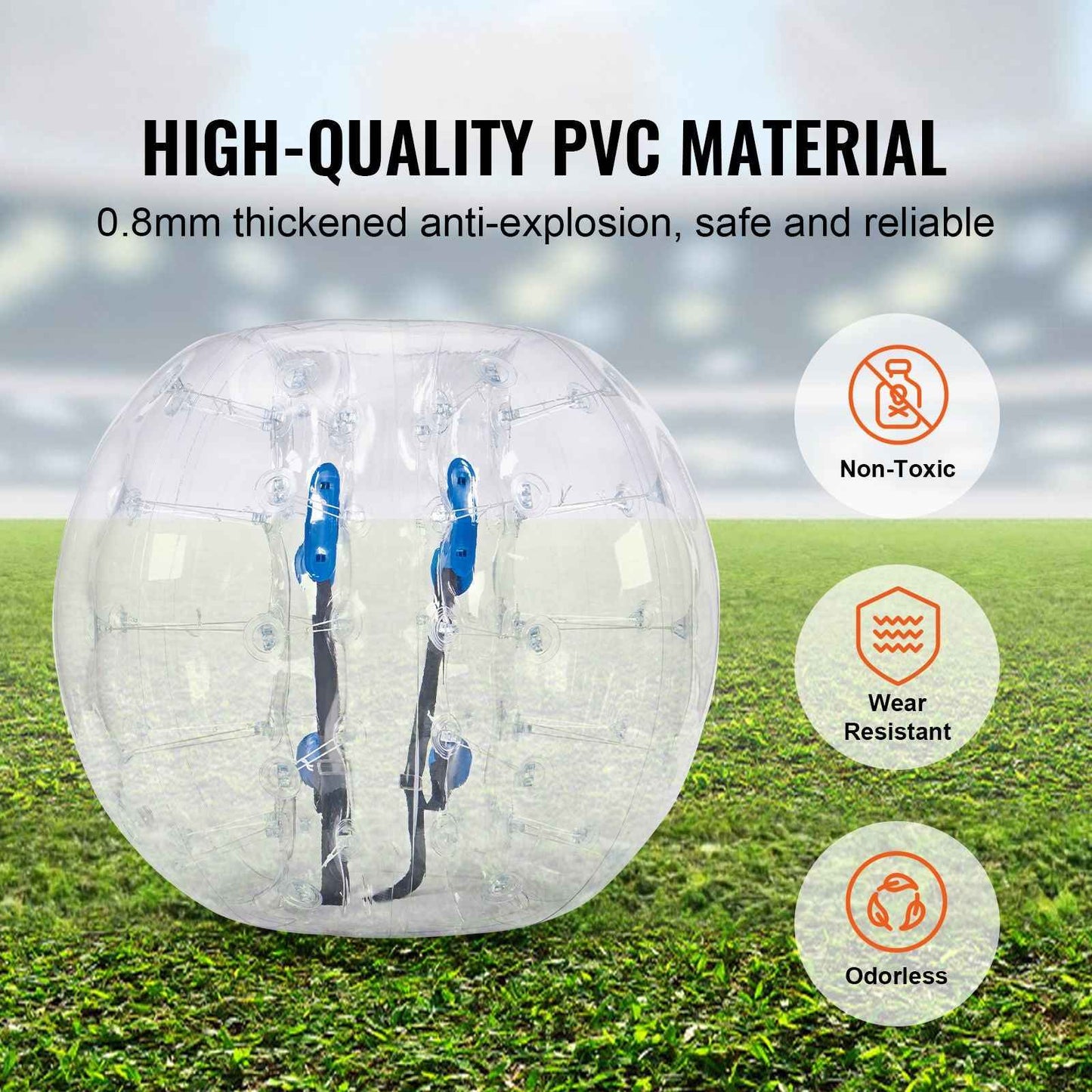 Inflatable Bumper Ball 1-Pack, 4FT/1.2M Body Sumo Zorb Balls for Teen & Adult, 0.8mm Thick PVC Human Hamster Bubble Balls for Outdoor Team Gaming Play, Bumper Bopper Toys for Garden, Yard, Park