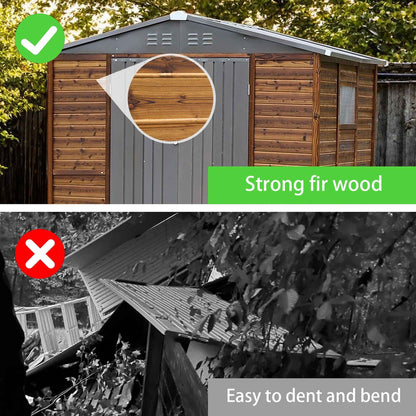 6*8FT Iron-Wood Combination Tool Shed – A Perfect Blend of Nature and Functionality
