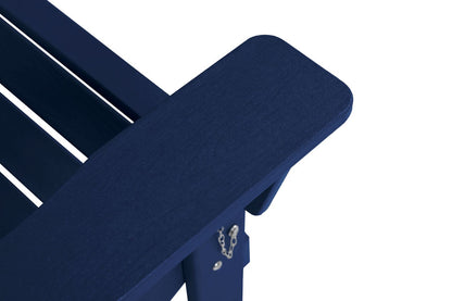 Folding Adirondack Chair with Side Table, 3-Piece Adirondack Chair Set with Wood Texture, Navy Blue(includes 2 Chairs and 1 Table) - KNM Sundry