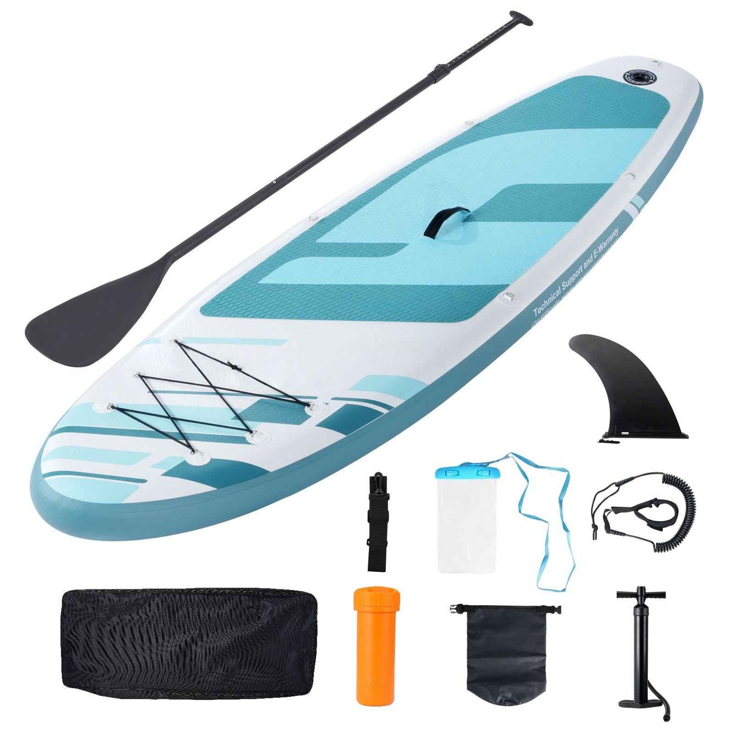 Inflatable Stand Up Paddle Board, 10' x 33" x 6" Wide SUP Paddleboard, with Board Accessories, Pump, Paddle, Fin, Phone Bag, Backpack, Ankle Leash, Repair Kit, Non-slip Deck for Youth & Adults
