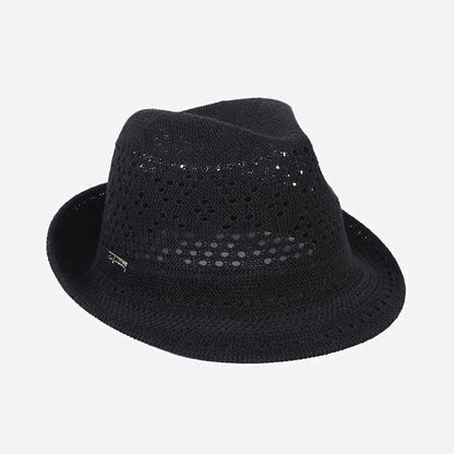 Short Brim Hollow Sun Hat Fedora; Iron Label Decor Breathable Straw Hats Outdoor Travel Beach Sunscreen Panama Hat