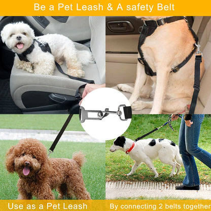 2Pcs Pet Dog Seat Belt Leash Adjustable Pet Dog Cat Safety Leads Harness - KNM Sundry
