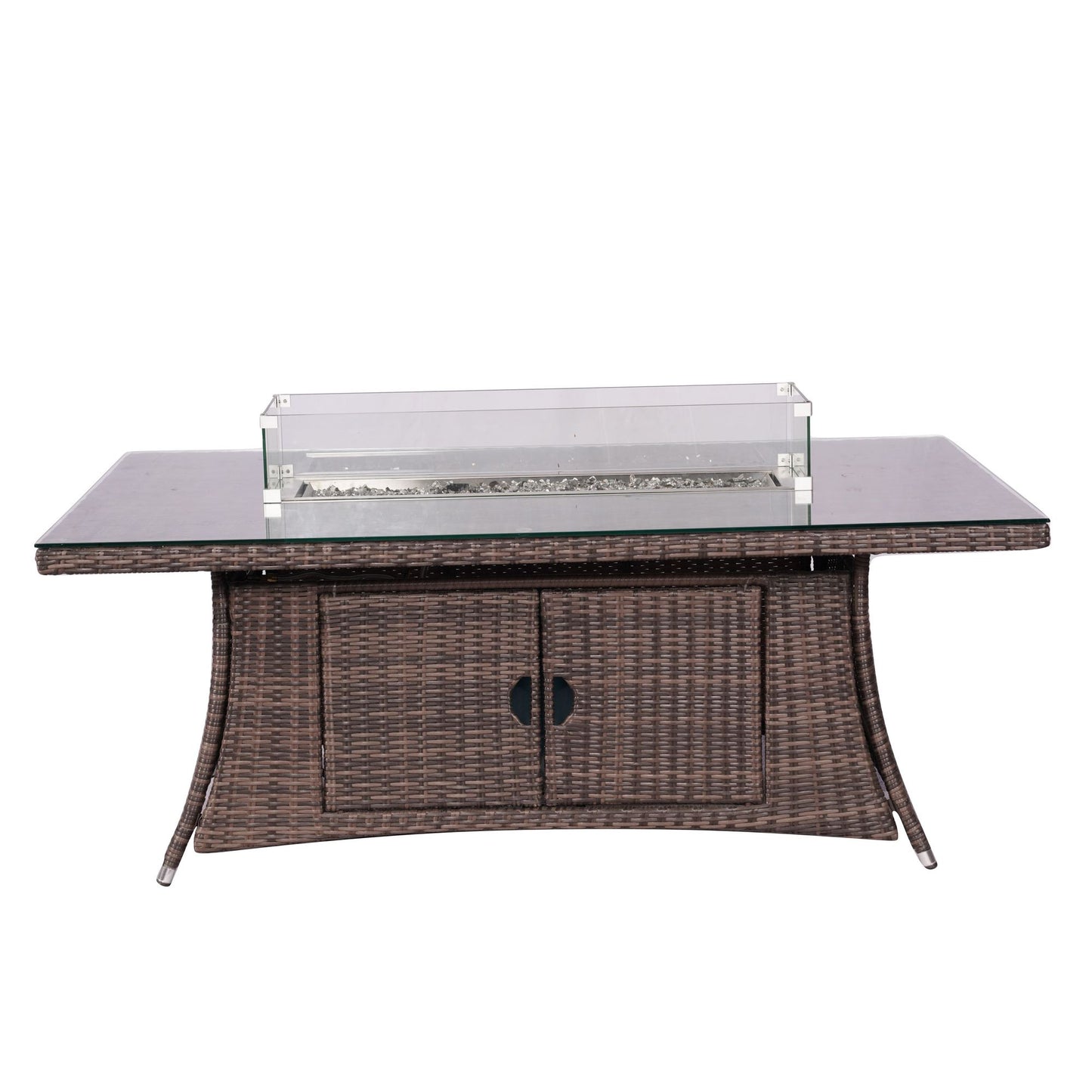 Direct Wicker Outdoor Rattan 50,000BTU Propane Gas Fire Pit Table (Table Only) - KNM Sundry