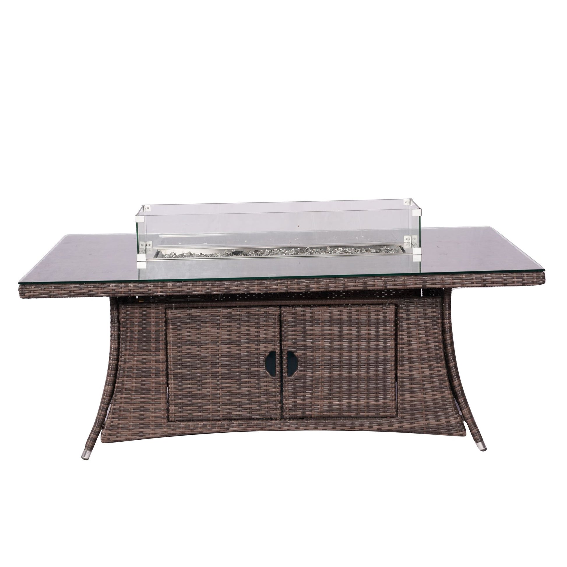 Direct Wicker Outdoor Rattan 50,000BTU Propane Gas Fire Pit Table (Table Only) - KNM Sundry