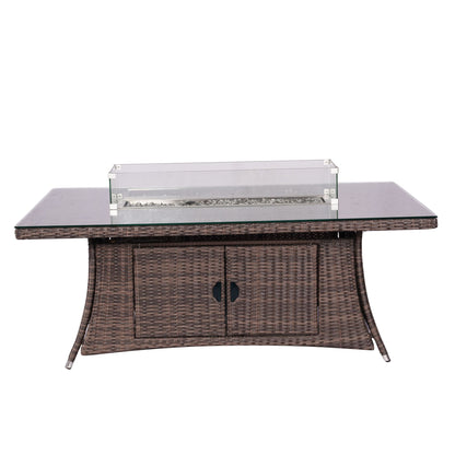 Direct Wicker Outdoor Rattan 50,000BTU Propane Gas Fire Pit Table (Table Only) - KNM Sundry