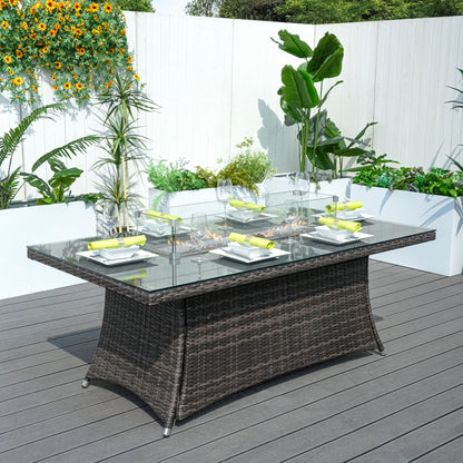 Direct Wicker Outdoor Rattan 50,000BTU Propane Gas Fire Pit Table (Table Only) - KNM Sundry