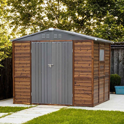 6*8FT Iron-Wood Combination Tool Shed – A Perfect Blend of Nature and Functionality