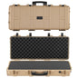 VEVOR Hard Rifle Case, Lockable Rifle Case with 4 Layers Pre-cut Foams, 36 in Gun Storage with Wheels, IP67 Waterproof & Dustproof Pistol Storage Cases for Rifles, Shotguns, Airsoft Guns, Khaki - KNM Sundry
