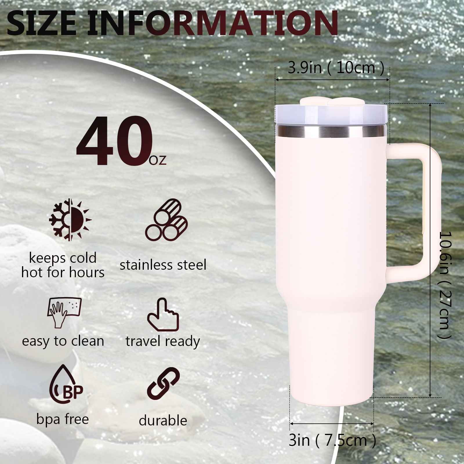 40oz V2 large capacity tumbler,  With Handle And Straw Lid, Insulated Reusable Stainless Steel Water Bottles Travel Mug Coffee Cup car cup water cup For Men Women Outdoor Camping Driving, gift