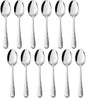 12-Piece Small Coffee Spoons, 6-Inch Stainless Steel Espresso Spoons for Coffee/Sugar/Tea, Hammered Design & Rust Free, Dishwasher Safe