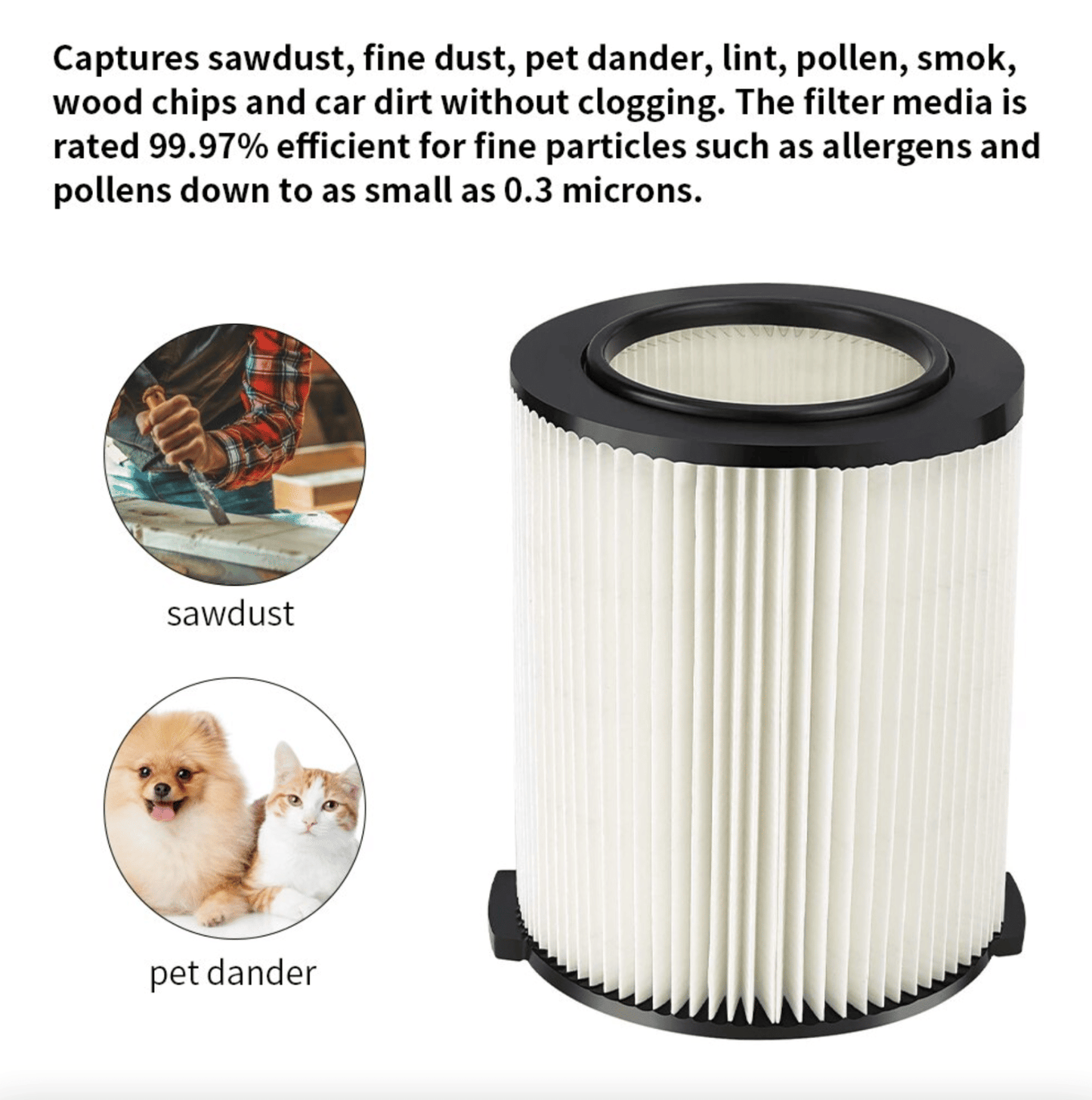 VF4000 Replacement RIDGID Wet/Dry Washable Vacuum Garage Shop Vac Pleated Filter - KNM Sundry