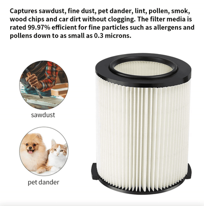 VF4000 Replacement RIDGID Wet/Dry Washable Vacuum Garage Shop Vac Pleated Filter - KNM Sundry