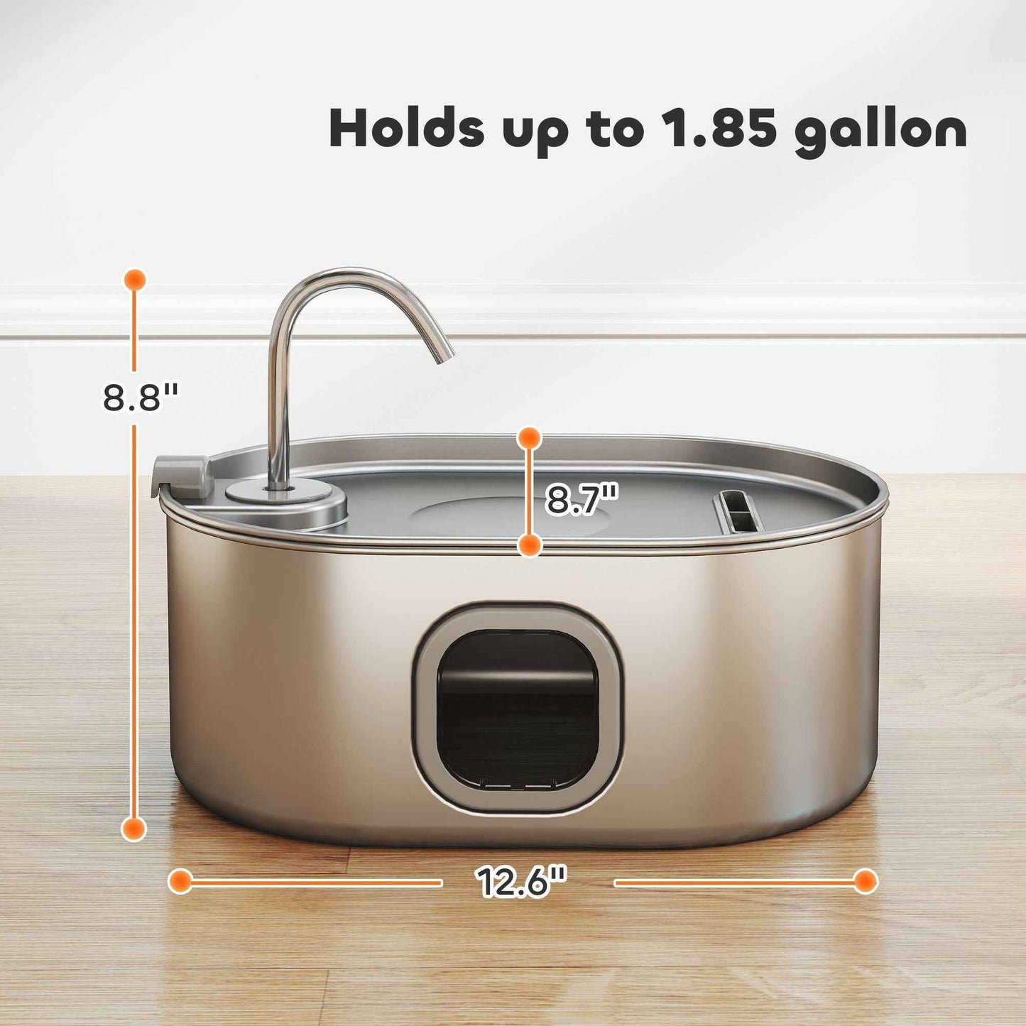 246 oz./7L Stainless Steel Cat Water Fountain with Filters, Ultra-Quiet Pump, for Cats, Dogs & Multi-Pet Homes