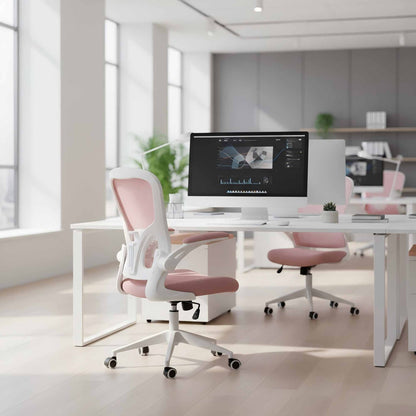 Ergonomic Mesh Office Chair with Breathable Back, Adjustable Height, Padded Seat & Armrests, 250 lbs Capacity, Modern Task Chair for Home Office & Workspace 8333 - KNM Sundry