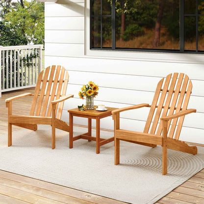 Acacia Wood Outdoor Adirondack Chair with Ergonomic Design