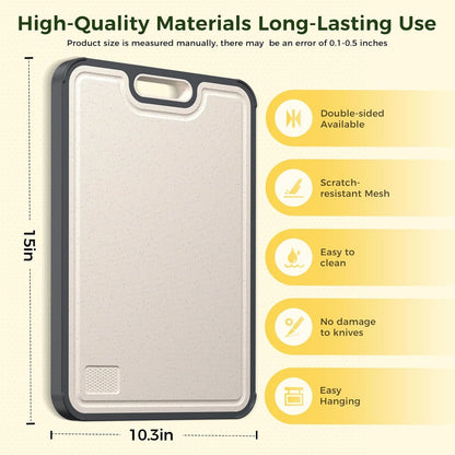 Titanium Cutting Board for Kitchen, Cutting Board Double Sided Food Grade, Pure Titanium/PP, Easy to Clean Large Size 16'×11' - KNM Sundry