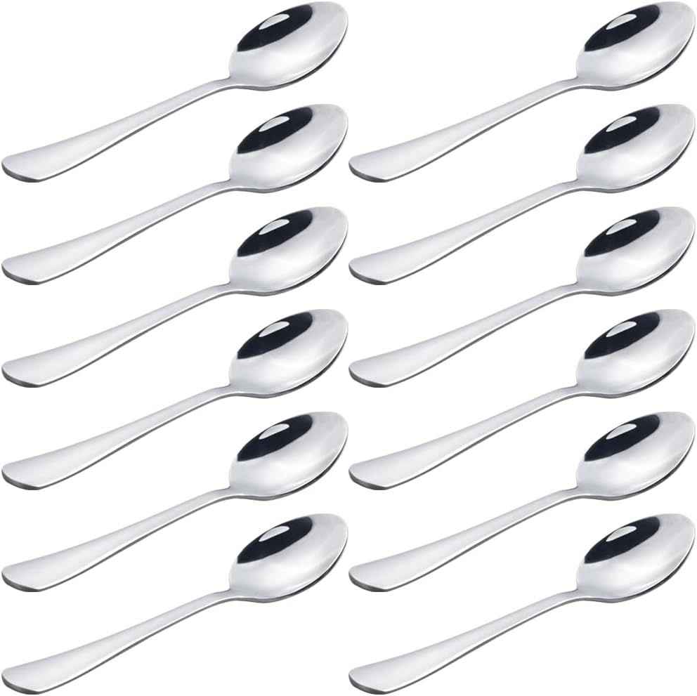 Stainless Steel Espresso Spoon, 5 Inches Mini Coffee Spoon for Demitasse Dessert Tea, Set of 12