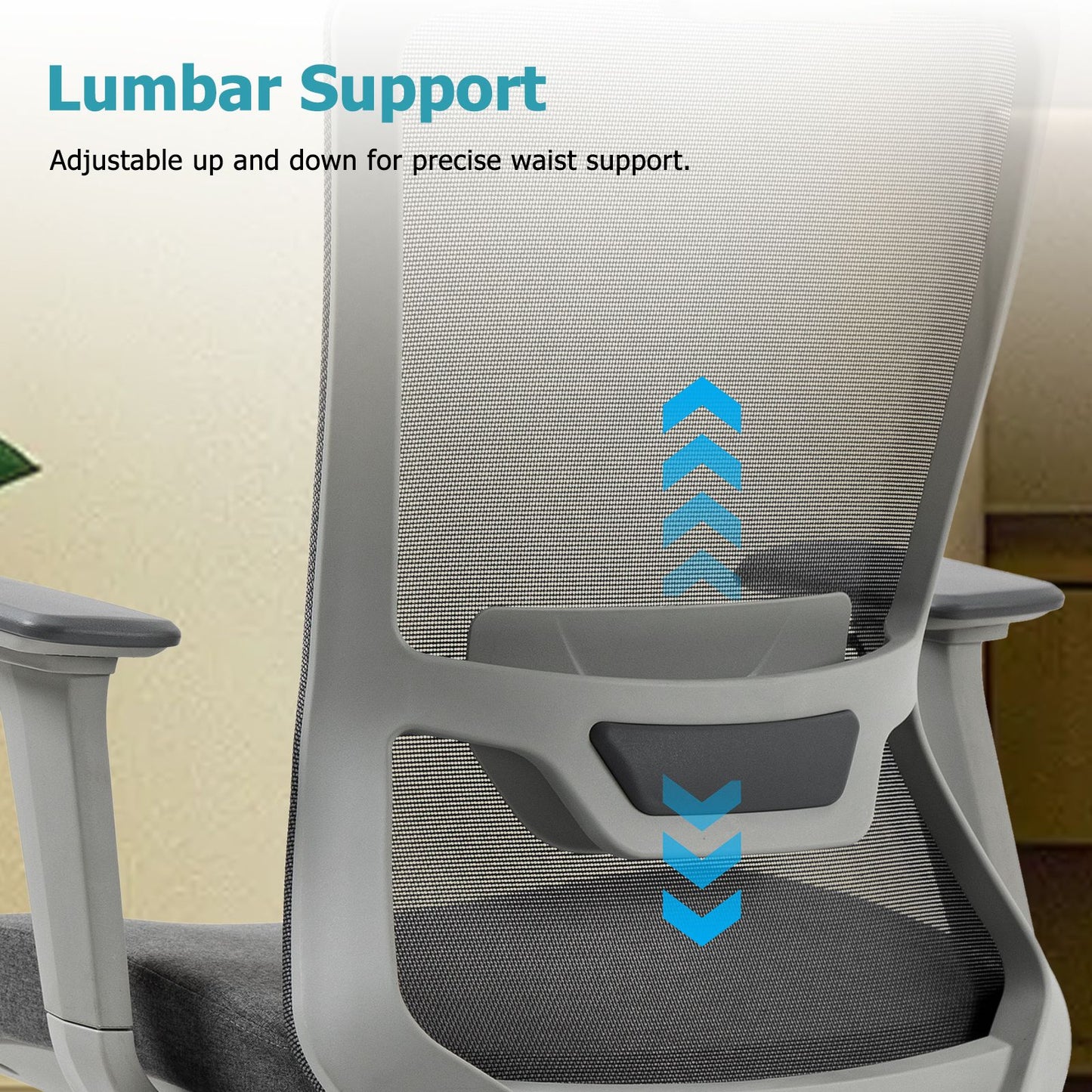 Ergonomic Mesh Office Chair with Adjustable Headrest and Lumbar Support, Breathable Back Design for Home and Office Use 8322H - KNM Sundry