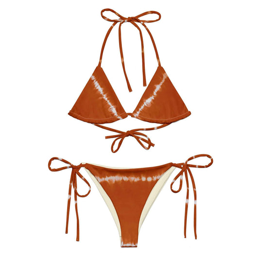 Vega String Bikini in Burnt Orange Shibori