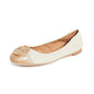 Tory Burch Dulce De Leche Minnie Metallic Cap-Toe Ballet Flats - 6.5