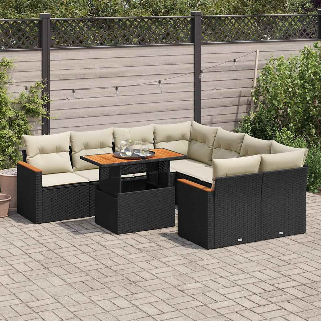 Garden Sofa Set Black - KNM Sundry