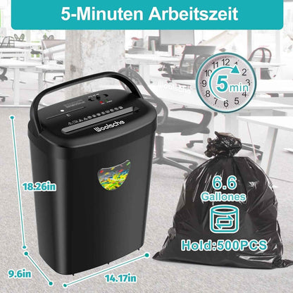 Aktenvernichter, schreddert 12 Blätter auf einmal, kann Kreditkarten/CD und Büroklammern zerkleinern, papierschredder mit einem 25-Liter-Abfallbehälter(Versand von FBA)