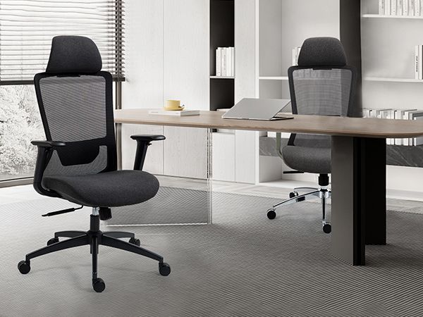 Ergonomic Mesh Office Chair with Adjustable Headrest and Lumbar Support, Breathable Back Design for Home and Office Use 8322H - KNM Sundry