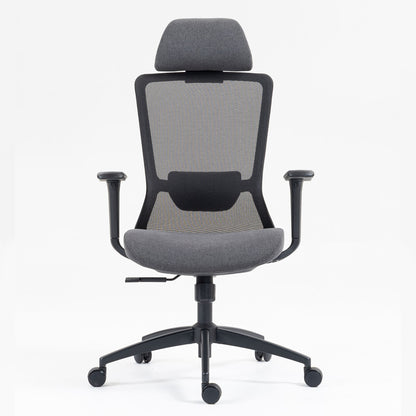 Ergonomic Mesh Office Chair with Adjustable Headrest and Lumbar Support, Breathable Back Design for Home and Office Use 8322H - KNM Sundry