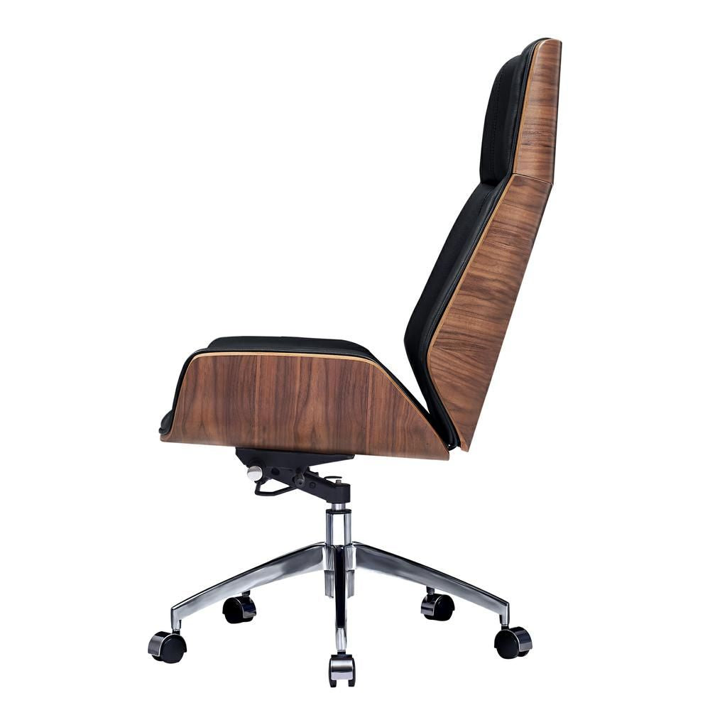 Genuine Leather Ergonomic Office Chair Boss Swivel Armless Seat Chair High Back - KNM Sundry