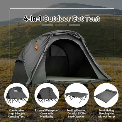 2-Person Outdoor Camping Tent with External Cover - KNM Sundry