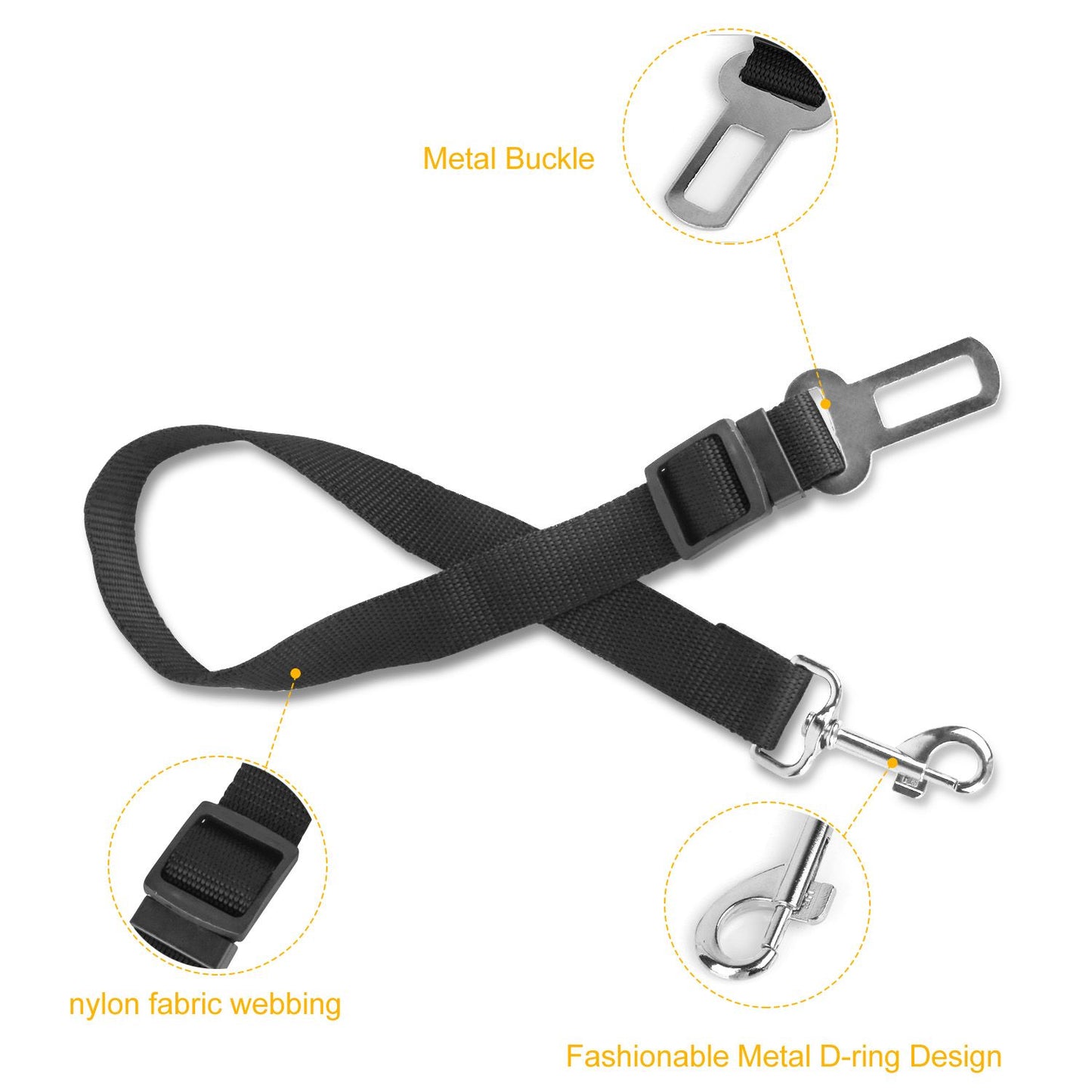 2Pcs Pet Dog Seat Belt Leash Adjustable Pet Dog Cat Safety Leads Harness - KNM Sundry