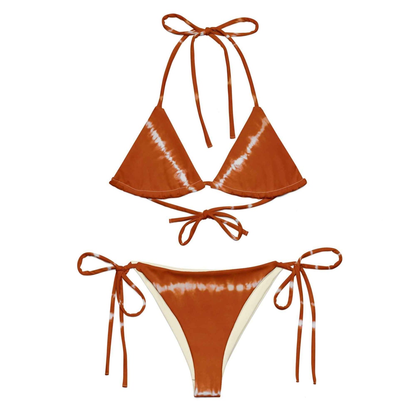Vega String Bikini in Burnt Orange Shibori