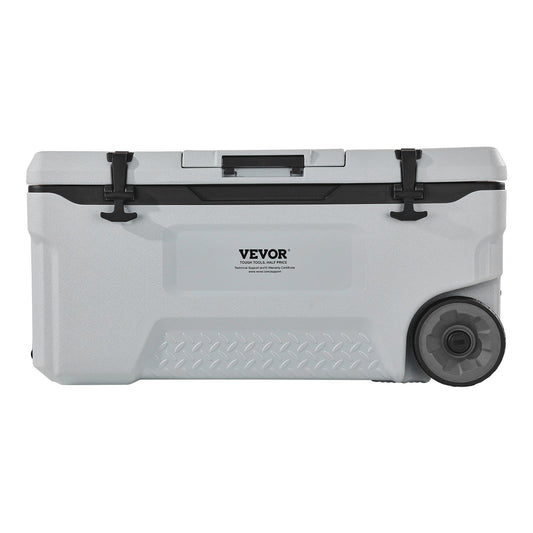 Portable Cooler, 74 QT Wheeled Cooler with Ice Retention, Heavy-Duty Handles and Cup Holder, Lightweight Rigid Material Insulated Portable Cooler, Suitable for Family Picnics and Long Trips - KNM Sundry