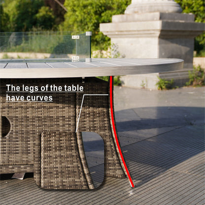 Direct Wicker Outdoor Rattan 50,000BTU Propane Gas Fire Pit Table (Table Only) - KNM Sundry