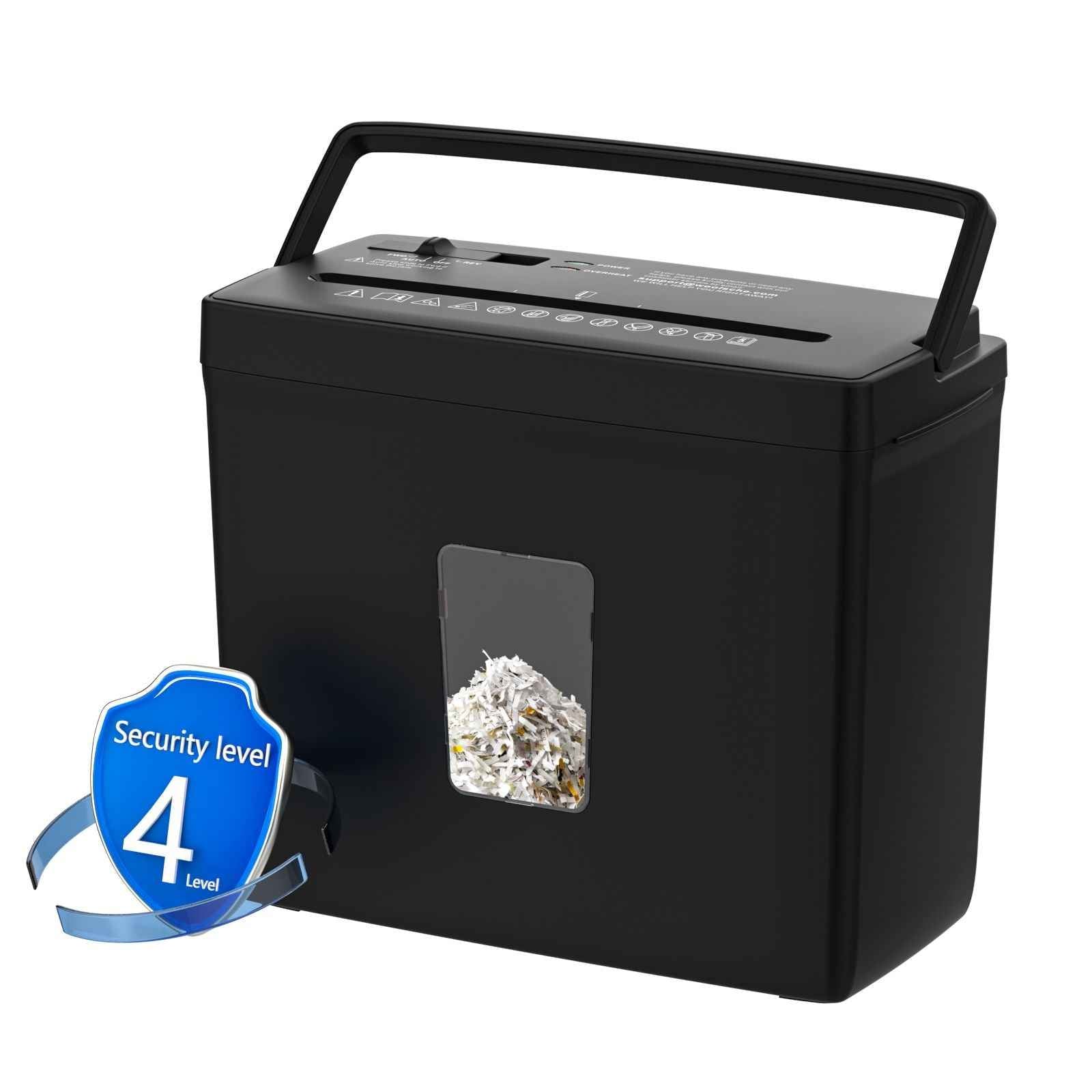 Paper Shredder for Home Use,5 Sheets Small Crosscut Paper Shredder,P-4 Security Level with 2.38-Gallon Basket, 4-Mode Design-Durable & Fast and Jam Proof for Home Office Utilization