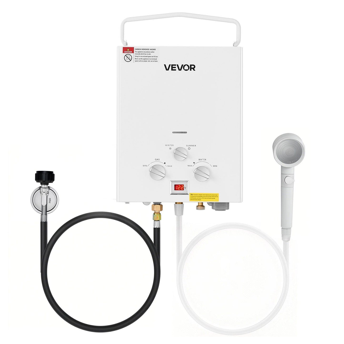 Portable Propane Water Heater, 6L Tankless Outdoor Water Heater, 41000 BTU 1.58 GPM Instant Hot Water, with Accessory Set + Regulator for RV Camping Trips Cabins Barns - KNM Sundry